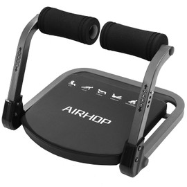 AIRHOP Ab Machine, Sit Up Exercise Equipment for Ab Workout, Abdominal Exercise Equipment with 3 Adjustable Resistance and Automatic Rebound, Adjustable Ab Trainer Machine for Home Gym
