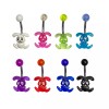 LionGothic Belly Button Rings Surgical steel with Acrylic Happy Bunny