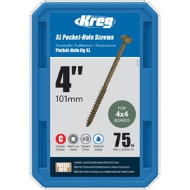 Kreg SML-C4X400-75 XL Pocket Screws, 4 Inch (75 Count)