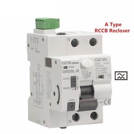 QQAMOGNNK GRD9L-R Auto Recloser with A Type RCCB RCD ELCB 40A 63A 30mA 100mA 300mA Safety Breaker (Color : A Type-2P-63A-300mA, Size : GRD9L-R-AC220V-AUTO)
