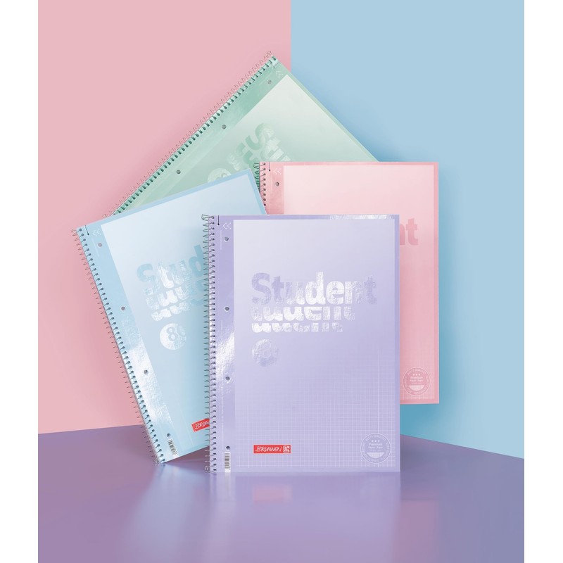 BRUNNEN College Notepad Premium Student "Pastel 2" | A4, Line