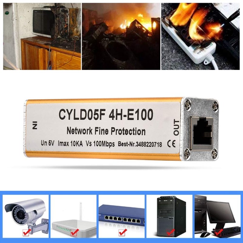 Rj45 Rj11 Adapter Ethernet Network Surge Protector Thunder Lightning Arrester