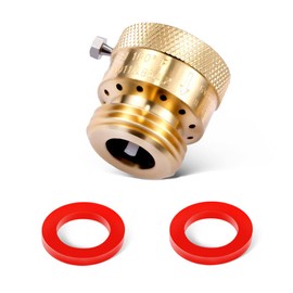 Litorange 1 Pack Brass 3/4 Inch GHT Backflow Preventer, Vacuum Breaker Outside Faucet Hose Bibb Connector