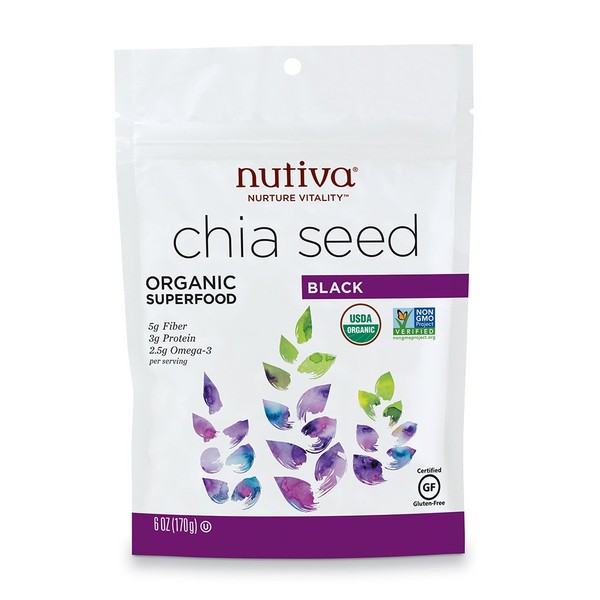 Nutiva Organic, Premium Black Chia Seeds, 6-ounce