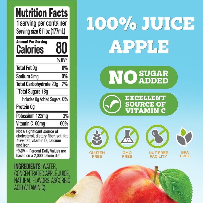 good2grow 100% Apple Juice for Kids, 6 fl oz, 3