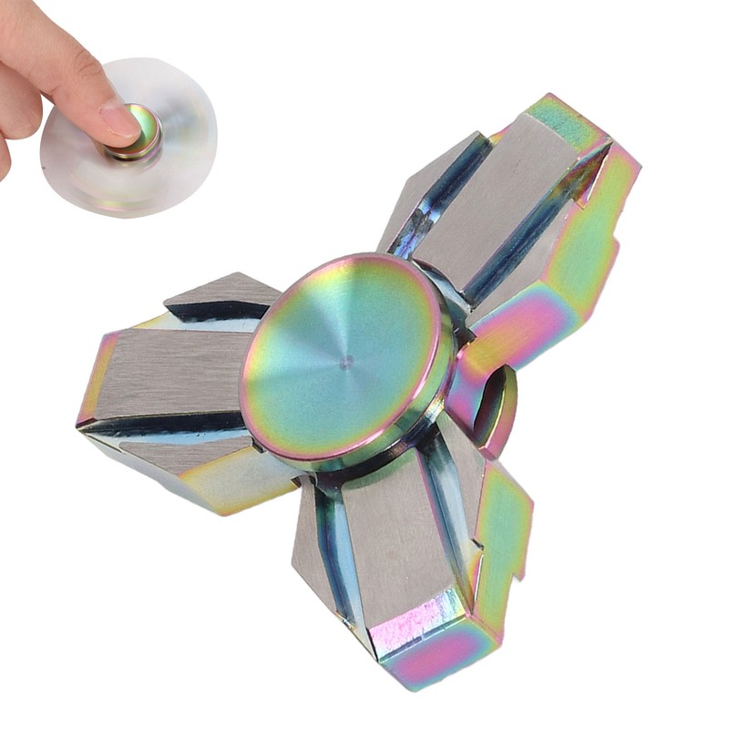 Fingertip Gyroscope 3 Leaves Reduce Anxiety Metal Rotating Decompression Toy