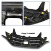 Bewild Front Bumper Upper Grille Grill w/Chrome Trim For 2012-2014
