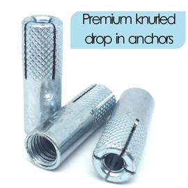 20pcs Zinc Plated Metal Knurled Drop in Anchor,Drop-in Anchor Zinc Plated Fasteners (M8)