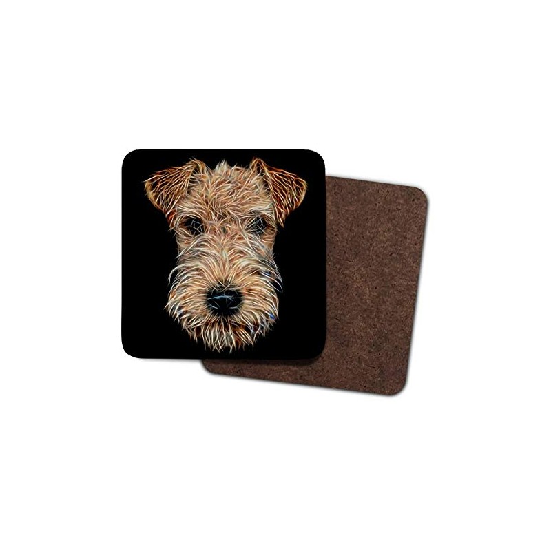 Fractal Artworks Lakeland Terrier Coaster with Fractal Art Design #1