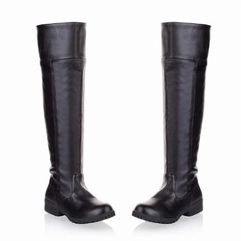 ACE SHOCK Men's Cosplay Boots Knee High Equestrian Riding Tall Boots Costume Shoes (7.5, Black)