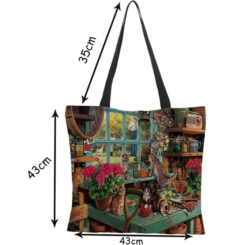 crazy bean Pack of 2 Printed Fabric Bags, Reusable Shopping