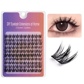 HASTHIP® Pestañas Postizas en Clúster Wispy, Falsies Autoadhesivas sin Pegamento, Volumen Natural, Banda Invisible, 24 Horas de Duración, Aplicación R
