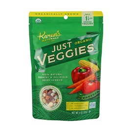 Karen's Naturals Organic Just Veggies, 4 Ounce Pouch (Packaging May Vary) Organic All Natural Freeze-Dried Fruits & Vegetables, No Additives or Preservatives, Non-GMO