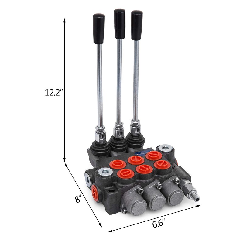Vevor 3 Spool Hydraulic Control Valve 11GPM Hydraulic Directional Control