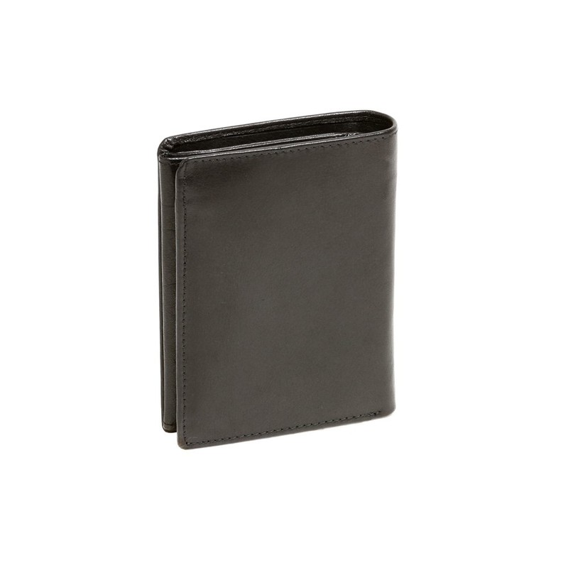 Men's and Women's wallet vertical format LEAS, Genuine Leather, black