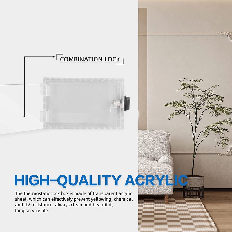 Thermostat Lock Box Tamperproof Anti Damage Clear Acrylic Thermostat Wall
