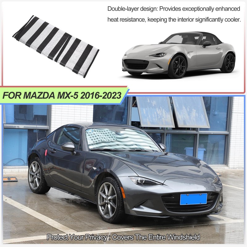 Front Windshield Sunshade for Mazda MX-5 Miata 2016-2024 Windshield Sun