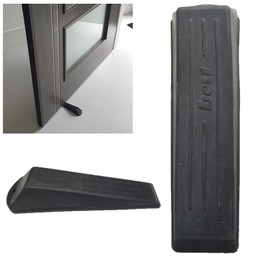Pack of 2 Deluxe Heavy Duty Premium Non-Slip Rubber Door Wedge, Door Stopper (Black)