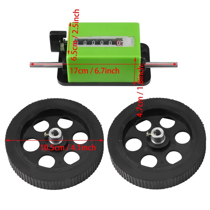 PUSOKEI Mechanical Meter Counter, 6 Digit Length Counter, with 2