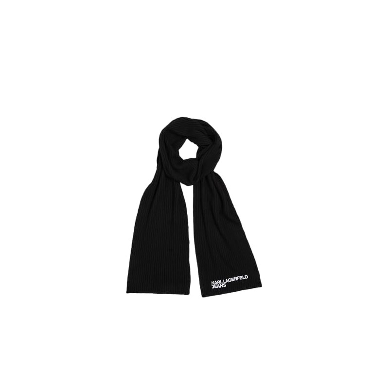 KARL LAGERFELD JEANS, Men's Essential Logo Scarf, Black, One Size,