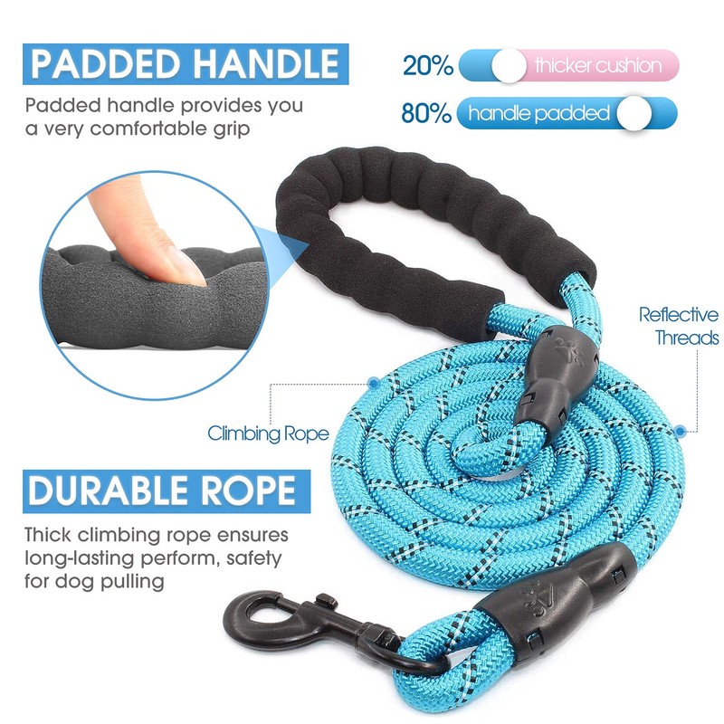 BAAPET 2/4/5/6 FT Strong Dog Leash with Comfortable Padded Handle