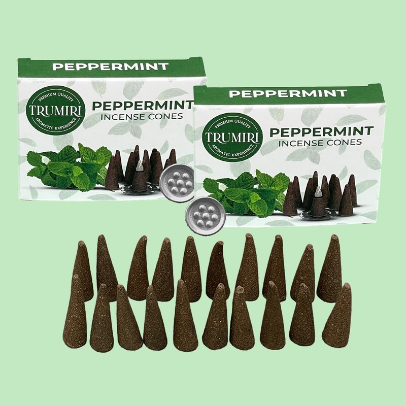 TRUMIRI Peppermint Incense Cones - Total 20 Cone Incense -