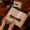 Wooden Book Thumb Page Holder for Women Men Leather Weighted