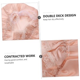 Baluue Silk Lace Sleeping Cap Bouffant Sleep Hat Hair-care Bonnet for Hair Protection Shine Elastic Satin for Comfort