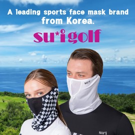 SUIGOLF KOREA UV Sun Protection Balaclava Half Face Mask - for Hiking, Running, Cycling & Outdoor Sports (Type A) (US, Alpha, Large, A-8 Beige)