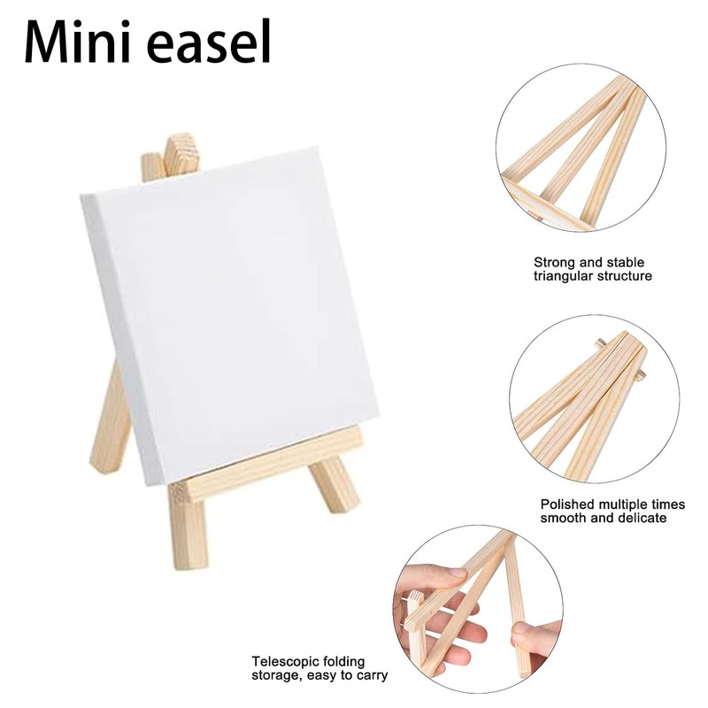 Mini Canvas with Easel, Pack of 6 Mini Canvases with