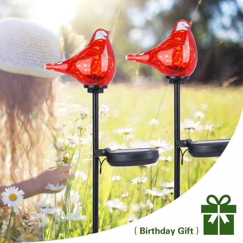 Afirst Solar Outdoor Lights Decorative - Solar Garden Stake Lights