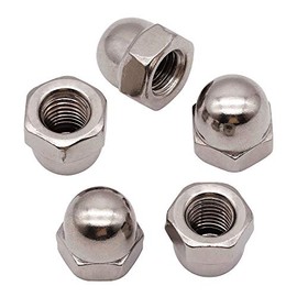 1/4-20 (30 PCS) Acorn Hex Cap Nuts Locknuts, 304 Stainless Steel, Bright Finish