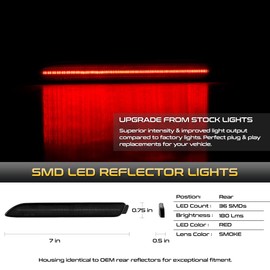 VIPMOTOZ 2in1 LED Rear DRL Reflector+Tail Brake Lights Compatible With Lexus 2015-2021 Lexus NX RC 2011-2020 Sienna Matrix Rav4 Venza Chrome Lens Smoked Tinted Lens Pair Set