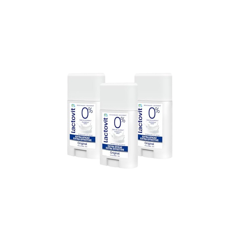 Lactovit Original Desodorante Barra Piel Normal-Seca Extra Eficaz 3x60 ml