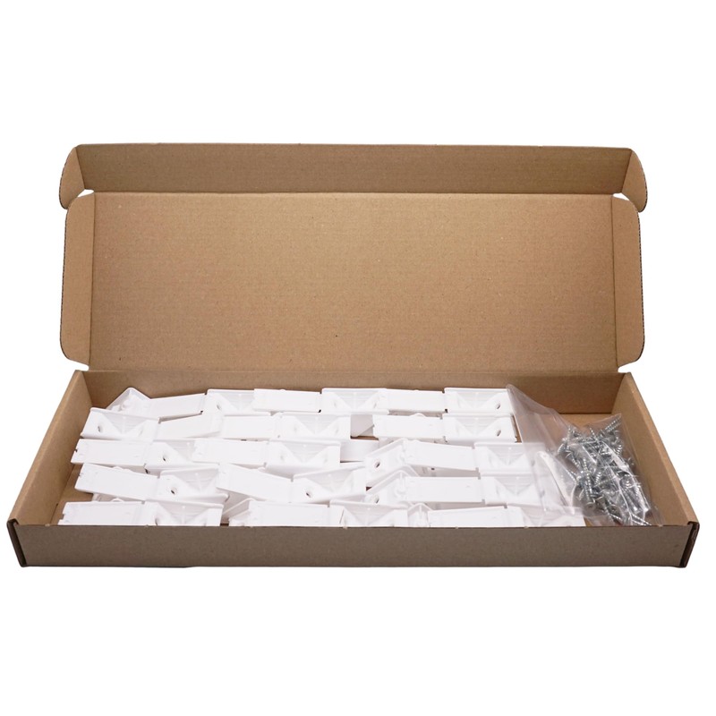 SKIR'CO (Pack of 30) White Shelf Brackets 20x27x27mm 90 Degree