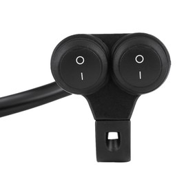 Qiilu 22mm Universal Motorcycle Handlebar Switch Brake Light Fog Lights Horn Double Button Control Switch (B)