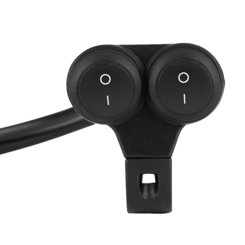 Qiilu 22mm Universal Motorcycle Handlebar Switch Brake Light Fog Lights