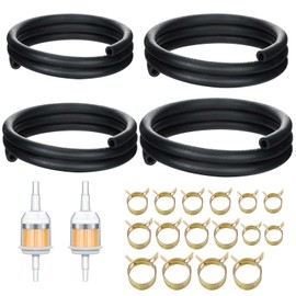 Pangda 4 Size Fuel Line Set, 6 Meter/ 20 Feet Fuel Line with 2 Pcs Filters and 10 Pcs Hose Clamps for Small Engine