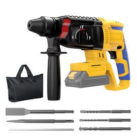 SDS Cordless Rotary Hammer Drill Compatible with Dewalt 20V Battery(NO Battery) Brushless Motor, Safety Clutch, 4 Functions with 5 Drills and Carrying Bag for Concrete/Masonry/Wood/Metal