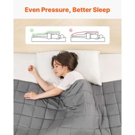 VEVOR Weighted Blanket 88 x 104 inch - King Size, 25 lbs Heavy Blanket with Cooling Glass Beads, Soft & Breathable for All-Season Use, Suitable for Adults 250-310 lbs, Ideal Gift Choice (Grey)