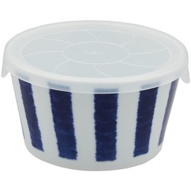 Hasamiyaki 32572 Indigo Aidama Small Bowl, 4.3 inches (11 cm) with Lid, Non Wrap, Indigo Dyed Tokusa