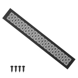 PATIKIL 20 x 3 Inch Door Air Vent Cover, Heavy Duty Aluminum Grille Ventilation Cover Louvered with Mounting Screws for Cabinet Wardrobe Door, Black