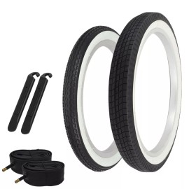 PRO+ SCHWINN STYLE WHITEWALL 16 X 1.75 S2 & 20 X2.125 S2 WIDE SLICK TIRE 6PC BUNDLE;)