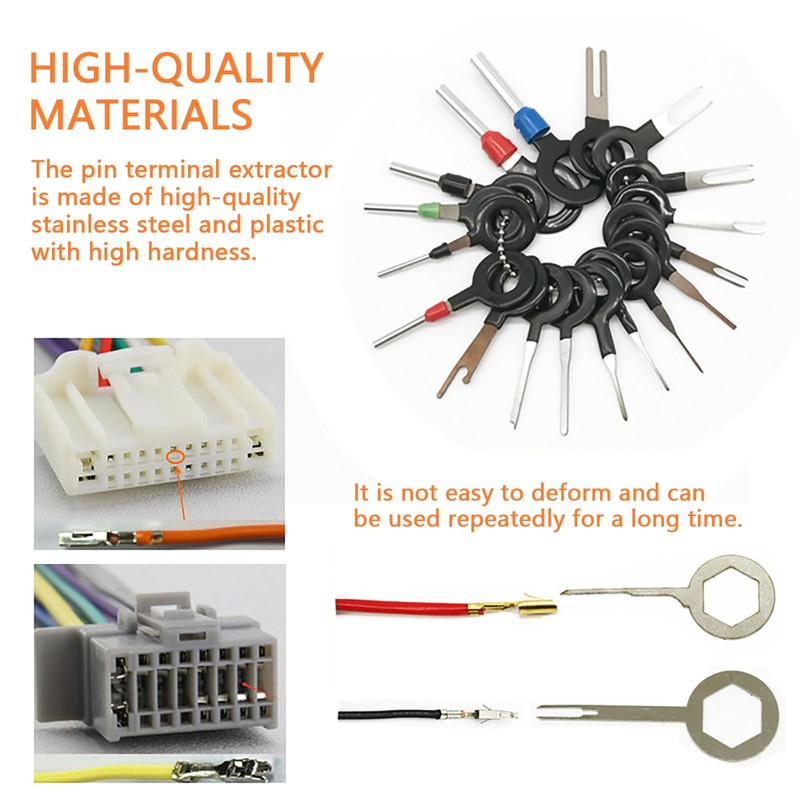 41Pcs Durable Electrical Wiring Connector Release Pin Rust-Proof Auto Terminals