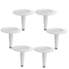 Jolux 5/6" Non-Dimmable LED Adjustable Retrofit Downlight,E26 Medium Screw Base,12W=75W, 5000K (Daylight),920 Lumens,Damp Rated Recessed Lighting,Simple Installation Can Lights,ETL, 6-Pack,Bevel Trim
