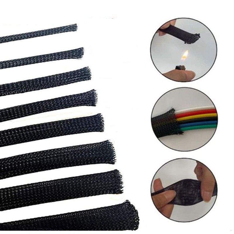 Aicosineg Wire Braided Protective Sleeve for Cable Split Power Cord