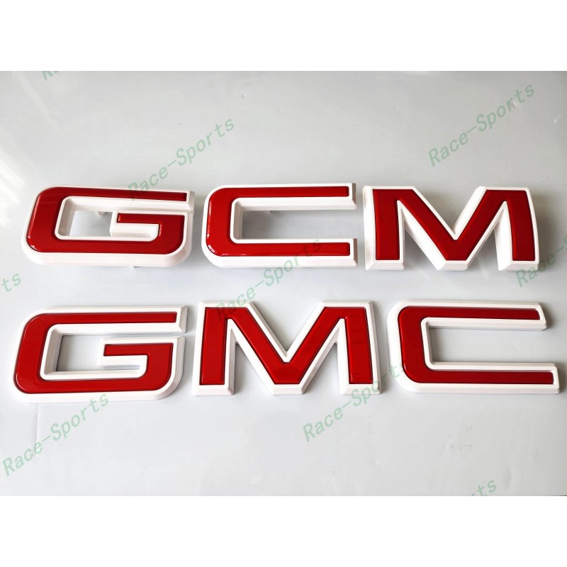 Auto GMC Front Rear White Red GMC Emblem 2020+ Sierra
