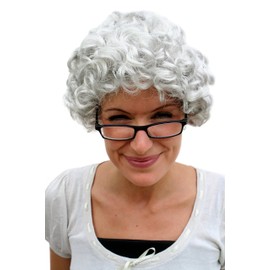 WIG ME UP - PW0035-K309 Wig Grey Curls Granny Granny Old Lady