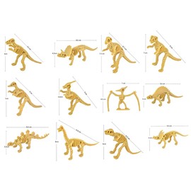 SCSpecial Dinosaur Fossils for Children Various Dino Bone Skeleton Toy Figures PVC for Science Play Rewards Dino Sand Dig Party Favour Pack of 12