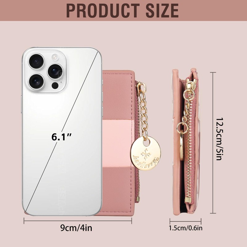 Lapensa Cute Small Wallet for Women,Colour-blocked Slim Wallet RFID Blocking